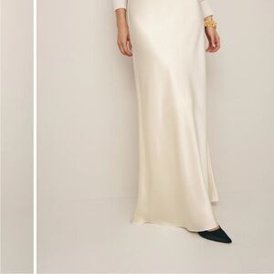 Reformation Ivory Maxi Skirt